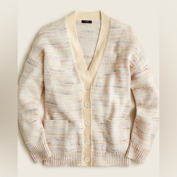 J. Crew Space-dyed Relaxed Knit V-Neck Women's Cardigan Sweater (XS/S) - Picture 1 of 12